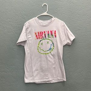 Nirvana, light blue juniors, XL graphic tea